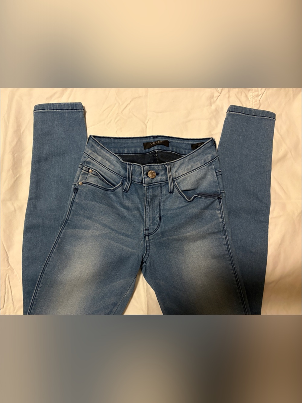 GUESS Curve X Women's Blue Medium Wash Skinny Slim Stretch Denim Jeans